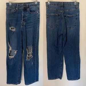 Women’s High-Rise Distressed Straight Jeans